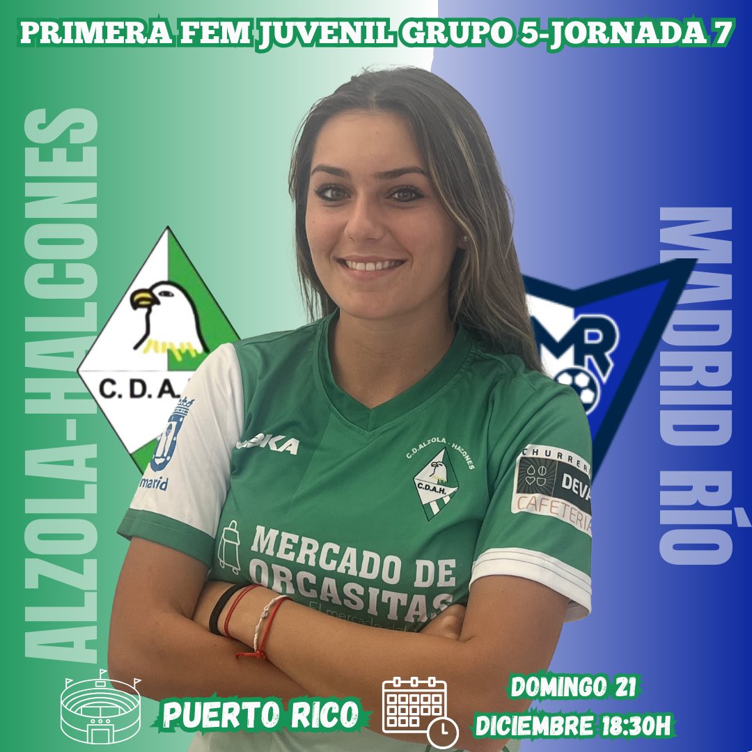 𝐉𝐔𝐕𝐄𝐍𝐈𝐋 𝐅𝐄𝐌⚽️💚

#cdalzolahalcones 🆚 <a href="/CFMadridRio/">C.F. Madrid Río</a> 

🏟️ Puerto Rico
🗓️ Domingo, 21 de Diciembre
⏰ 18:30

#vamosalzola #elequipodelbarrio