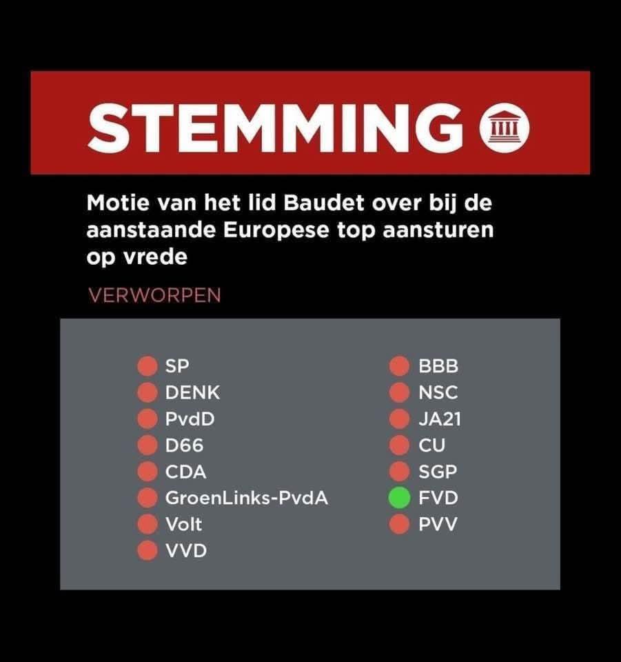 Ik wil vrede. Onze kinderen zijn niet met zoveel liefde groot gebracht om andere met liefde grootgebrachte jongelingen te vermoorden, puur en alleen omdat een aantal megalomane politici op grondstoffen en nog meer geld en macht azen.

Er is geen dreiging. Er is alleen (EU)