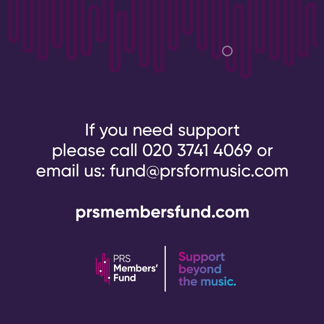 Music is a journey, and we're here to provide a safety net when the road gets difficult.💜

We’re humbled to share this message from a <a href="/PRSforMusic/">PRS for Music</a> member.

If you're a PRS member in need of support, we're here to point you in the right direction,  prsmembersfund.com/our-services/