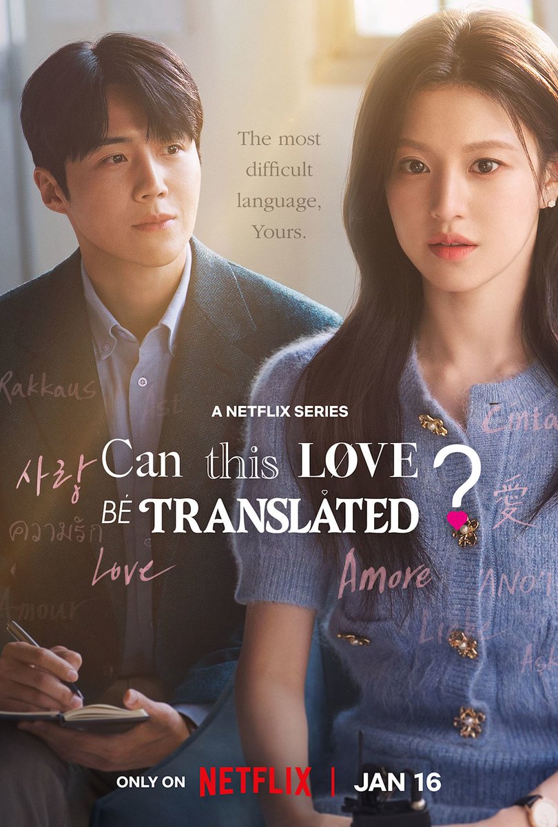 whatonnetflix's tweet image. New poster for the K-drama CAN THIS LOVE BE TRANSLATED? 😍🇰🇷