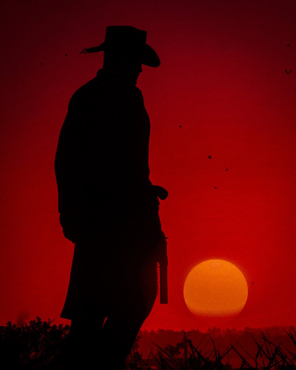 CaptureKnight's tweet image. “The sun was just down and to the west lay reefs of bloodred clouds up out of which rose little desert nighthawks like fugitives from some great fire at the earth’s end.”

Cormac McCarthy - Blood Meridian

#ThePhotoMode #RedDeadRedemption2