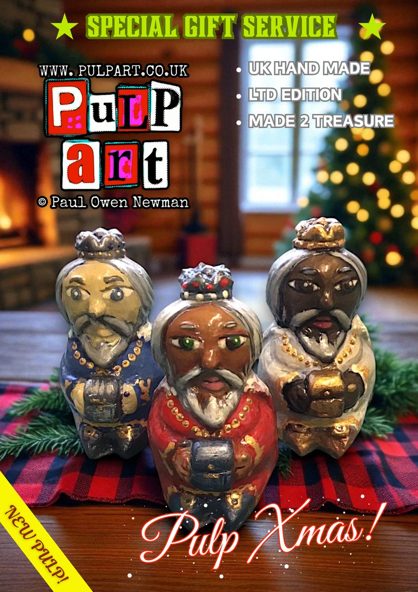 NewmanPulpArt's tweet photo. Pulp Xmas radiates inviting charm that wraps you in holiday spirit through vintage style treats designed to bring all those cozy, nostalgic vibes we crave this season.
https://t.co/SmhqLX4Nkl
#ChristmasGifts #UniqueGift #HolidayGifts #SpecialGiftService #MadeToTreasure #PulpArt https://t.co/q57KKqJR9q
