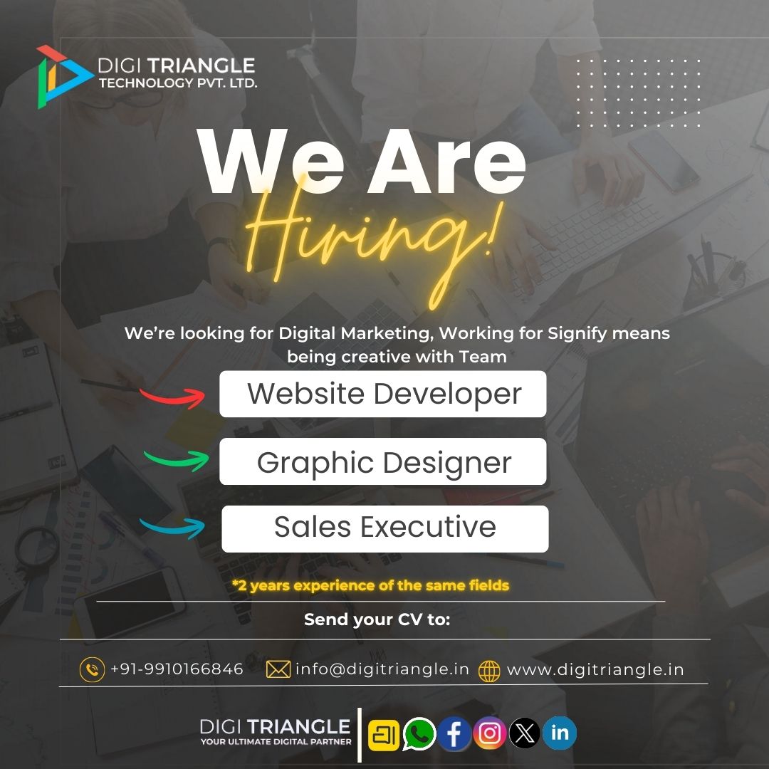 DigiTriangle's tweet photo. 🚀 𝐉𝐨𝐢𝐧 𝐎𝐮𝐫 𝐆𝐫𝐨𝐰𝐢𝐧𝐠 𝐓𝐞𝐚𝐦 𝐚𝐭 𝐃𝐢𝐠𝐢 𝐓𝐫𝐢𝐚𝐧𝐠𝐥𝐞!
Urgent Hiring | Immediate Joiners Preferred for Dwarka, New Delhi,
Looking for an career opportunity in the digital marketing &amp; tech industry? Digi is hiring talented, creative, and driven professionals https://t.co/DksunWY8kj