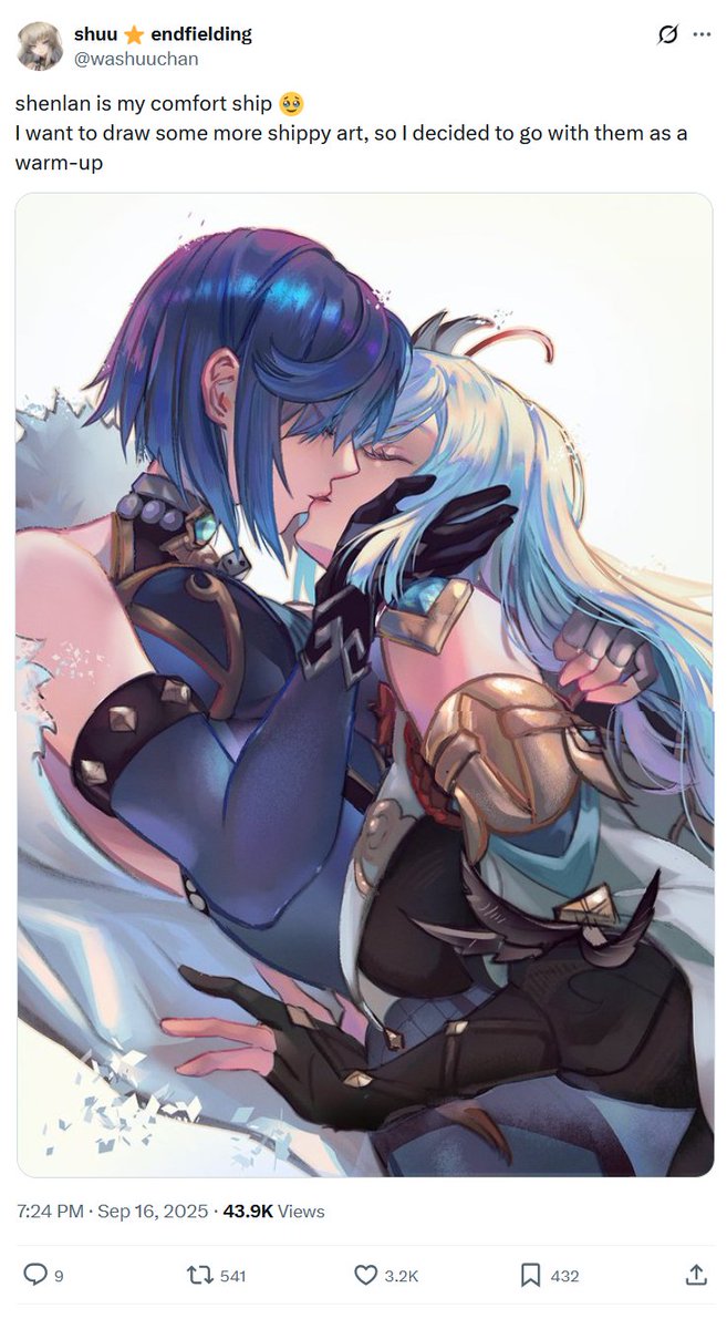 This one. My art rarely get that many likes, so I'm still shocked. Guess it means I am allowed to draw more girls kissing 😏