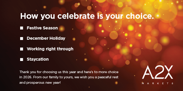 Wishing you very Happy Holidays.
From all of us at A2X.