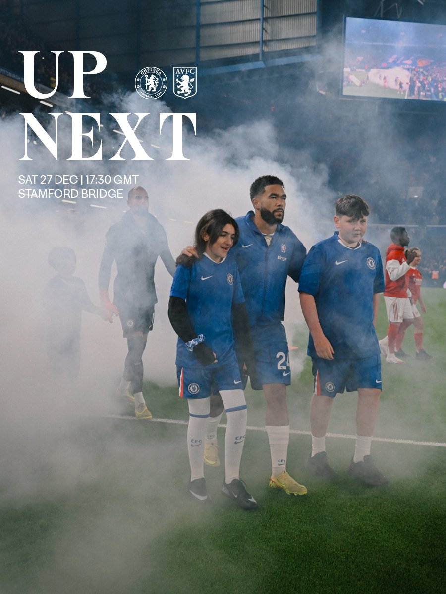 ChelseaFC's tweet image. Back home for the visit of Villa in the #PL. 🎄