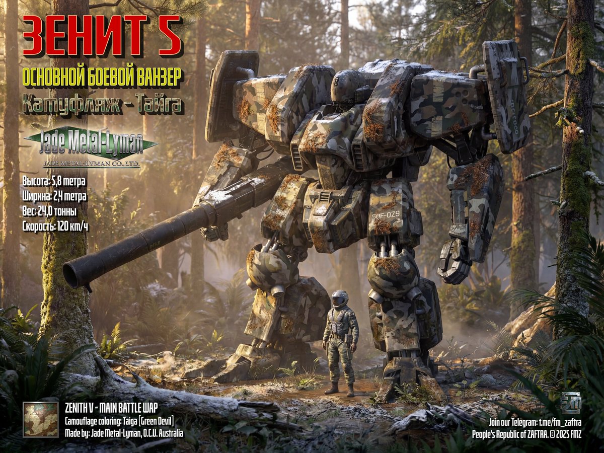 Zenith V - Main Battle Wanzer Created with AI. The pilot's height