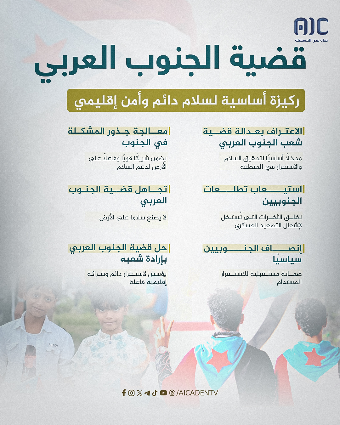 قضية الجنوب العربي.. ركيزة السلام والاستقرار المستدام #الامم_المتحده_الجنوب 