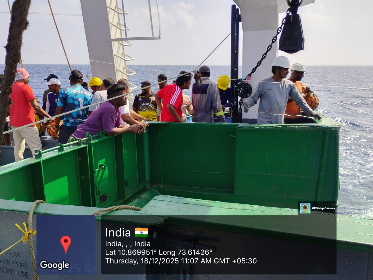 CifnetH's tweet photo. On 18.12.2025, Second batch 12 Nos. #fishermen,of #Andrott trained onboard CIFNET Vessel M.V.Skipper-II , in #tuna #longline #fishing and handling. The training is jointly organised by CIFNET and NETFISH-MPEDA. @FisheriesGoI @Fisheries_UTLA @PIB_India @ANI @MPEDACOCHIN https://t.co/RAQ9teoBII
