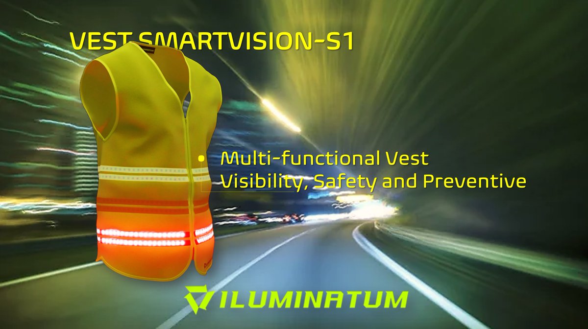 InfoIluminatum's tweet photo. SmartVision-S1. LED illuminated vest for accident prevention and the safety of any type of person, whether driver or pedestrian, especially for low visibility areas. https://t.co/cX8dvFuiOc