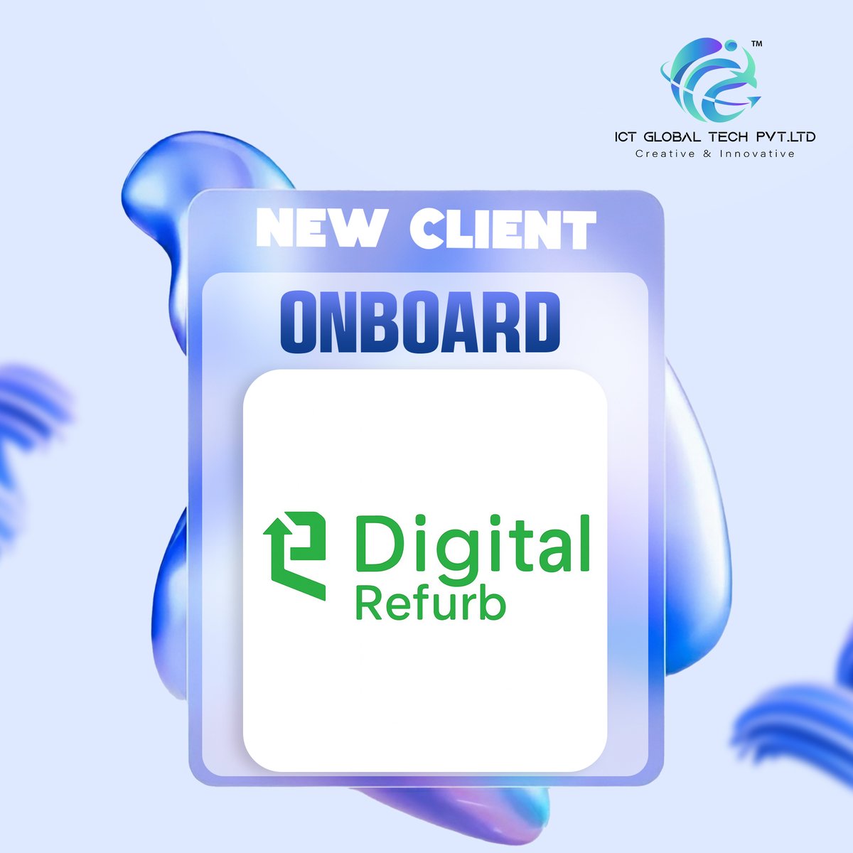 Another milestone achieved with the onboarding of Digital Refurb.🌟

#ClientOnboard #TechCollaboration #ICTGlobalTech #DigitalPartners