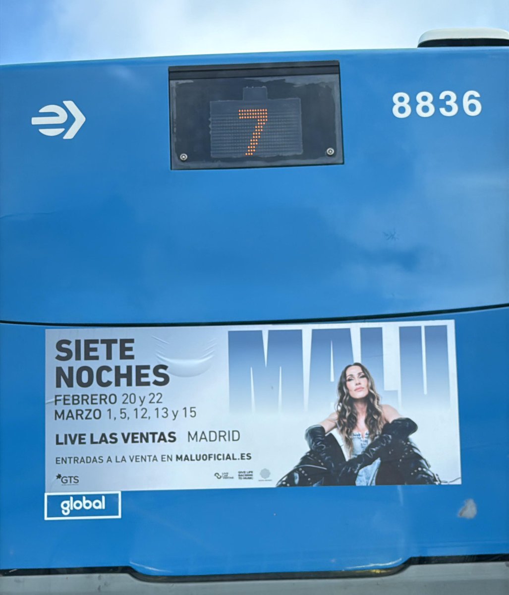🚍 Los autobuses de Madrid llevan el anuncio de las SIETE NOCHES de <a href="/_MaluOficial_/">Malú</a> en <a href="/livelasventas/">livelasventas</a> por todas las calles de la ciudad 

🎟️ Entradas a la venta: ticketmaster.es/artist/malu-en…