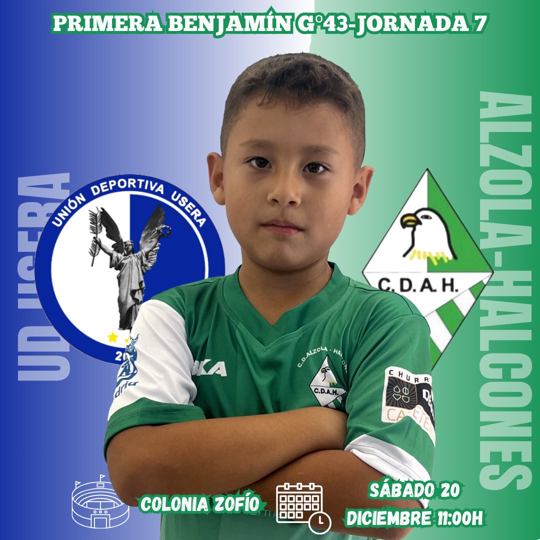 𝐁𝐄𝐍𝐉𝐀𝐌𝐈𝐍𝐄𝐒⚽️💚

<a href="/Atleti/">Atlético de Madrid</a> “E” 🆚 Benjamín A

Benjamín B 🆚 <a href="/UDArganzuela/">Unión Deportiva Arganzuela</a> “D”

Benjamín C 🆚 <a href="/cdsanvi/">CD San Viator Madrid</a> “A”

<a href="/UDUsera/">UniónDeportivaUsera</a> “B” 🆚 Benjamín D

#vamosalzola #elequipodelbarrio