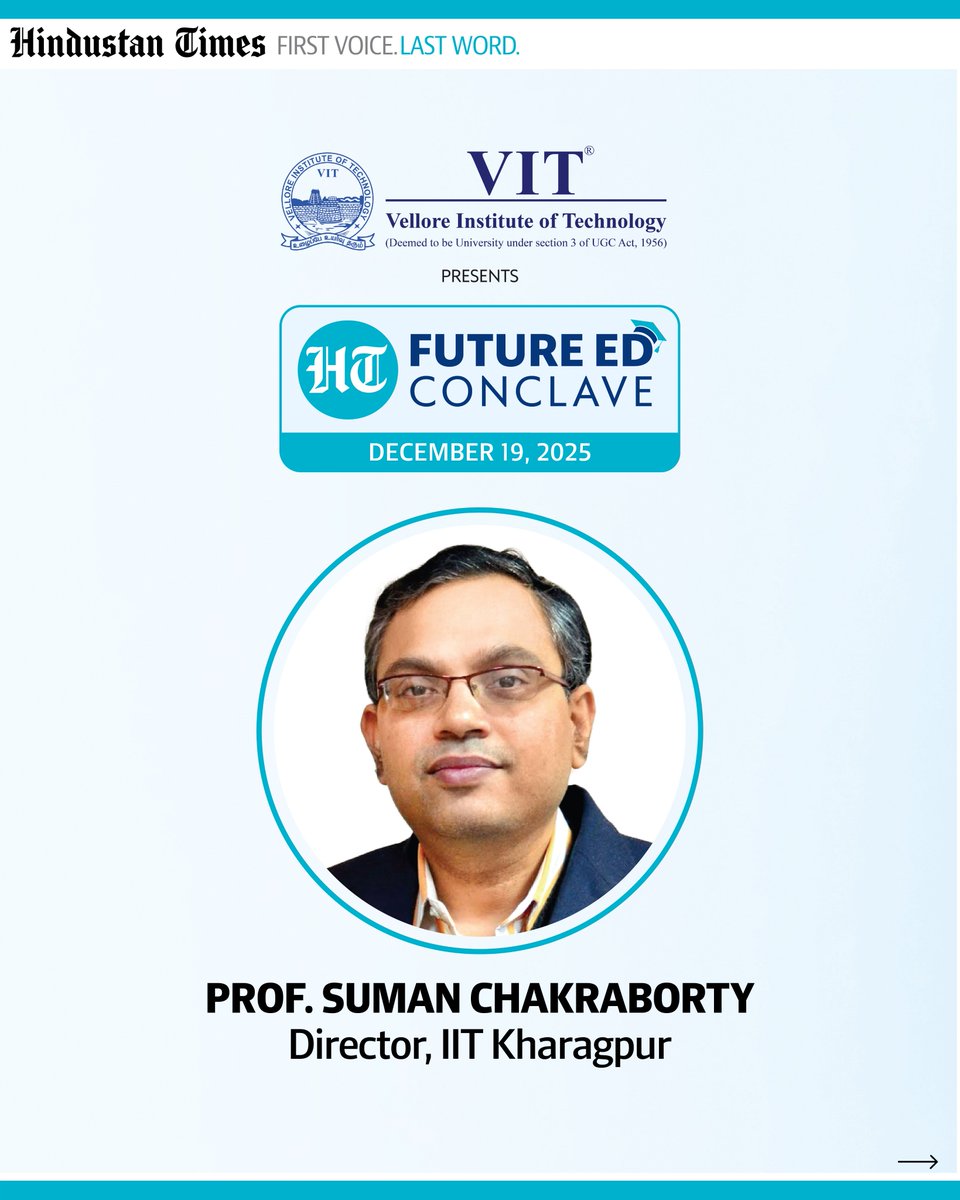 htTweets's tweet image. Meet the visionaries shaping how India will learn tomorrow.

From academia to policy to technology—these minds are redefining the future of education at VIT Presents HT Future-Ed Conclave 2025.  

#FutureEdConclave #FutureOfEducation #Education2025 #HindustanTimes #VIT |…