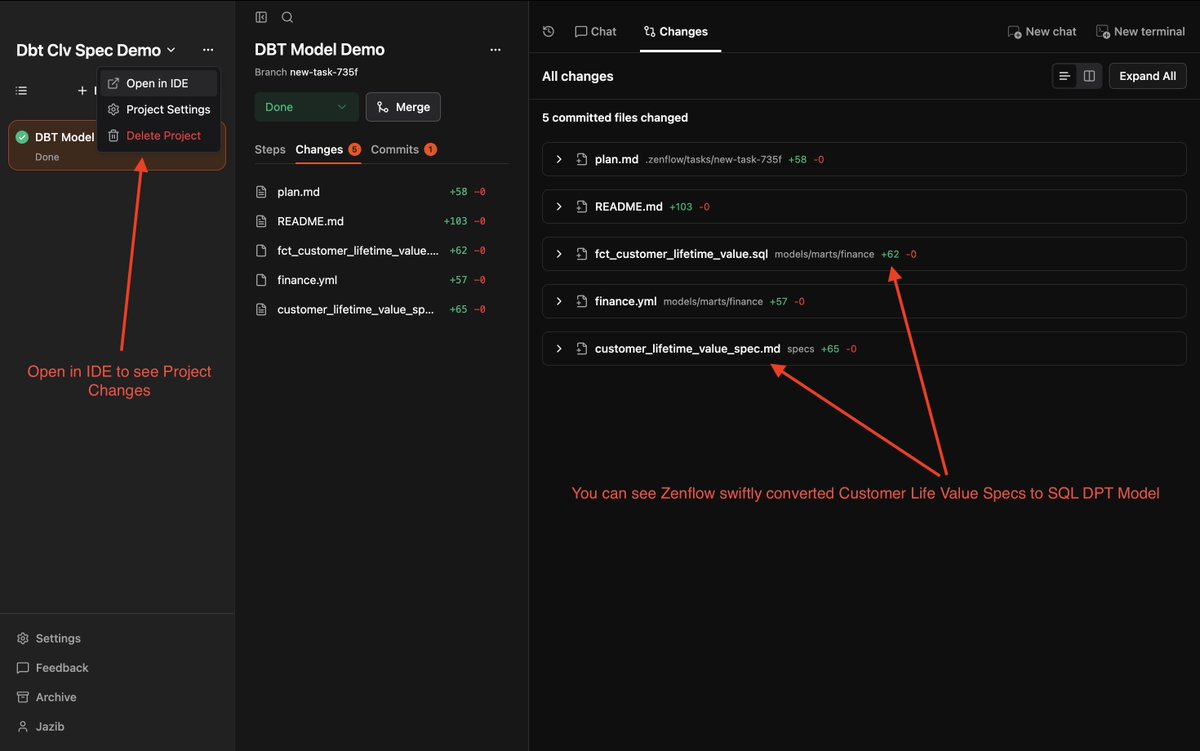 ginacostag_'s tweet image. What if your data models started from plain English?

I tested Zenflow (aka ZenCoder) to auto-generate dbt models + documentation from a natural language spec.

No IDE. Just intent → execution.