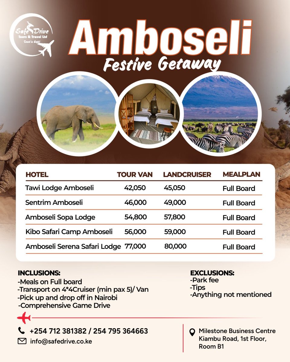 Trade the "Jingle Bells" for the sounds of the Savannah. 🍃🦁

 No traffic, no stress—just pure, wild peace.
​Limited slots available for Dec 22nd – Jan 3rd.
​#WildernessEscape #AmboseliMagic #SlowTravel #KenyaFestive