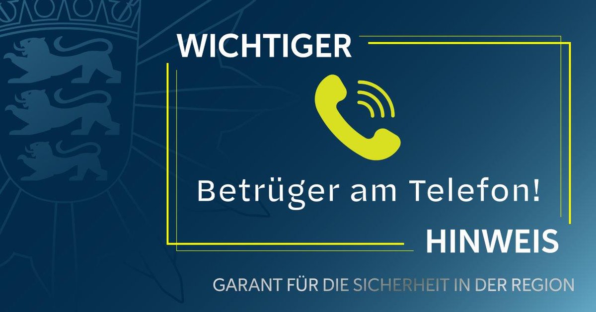 Aktuell erreichen uns viele Meldungen über Betrüger am Telefon mit der Masche „Falsche Polizeibeamte“. ☎️ 
Betroffen sind die Landkreise Biberach, Heidenheim, Göppingen, der Alb-Donau-Kreis und die Stadt Ulm.
Tipps und Infos unter: polizei-beratung.de/themen-und-tip…