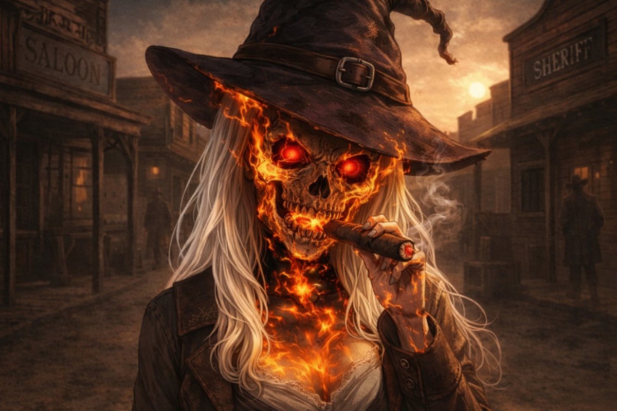a1255475's tweet image. 🌵BLAZEBONE WITCH WESTERN SMOKER
#NFTCollectors #NFTProject