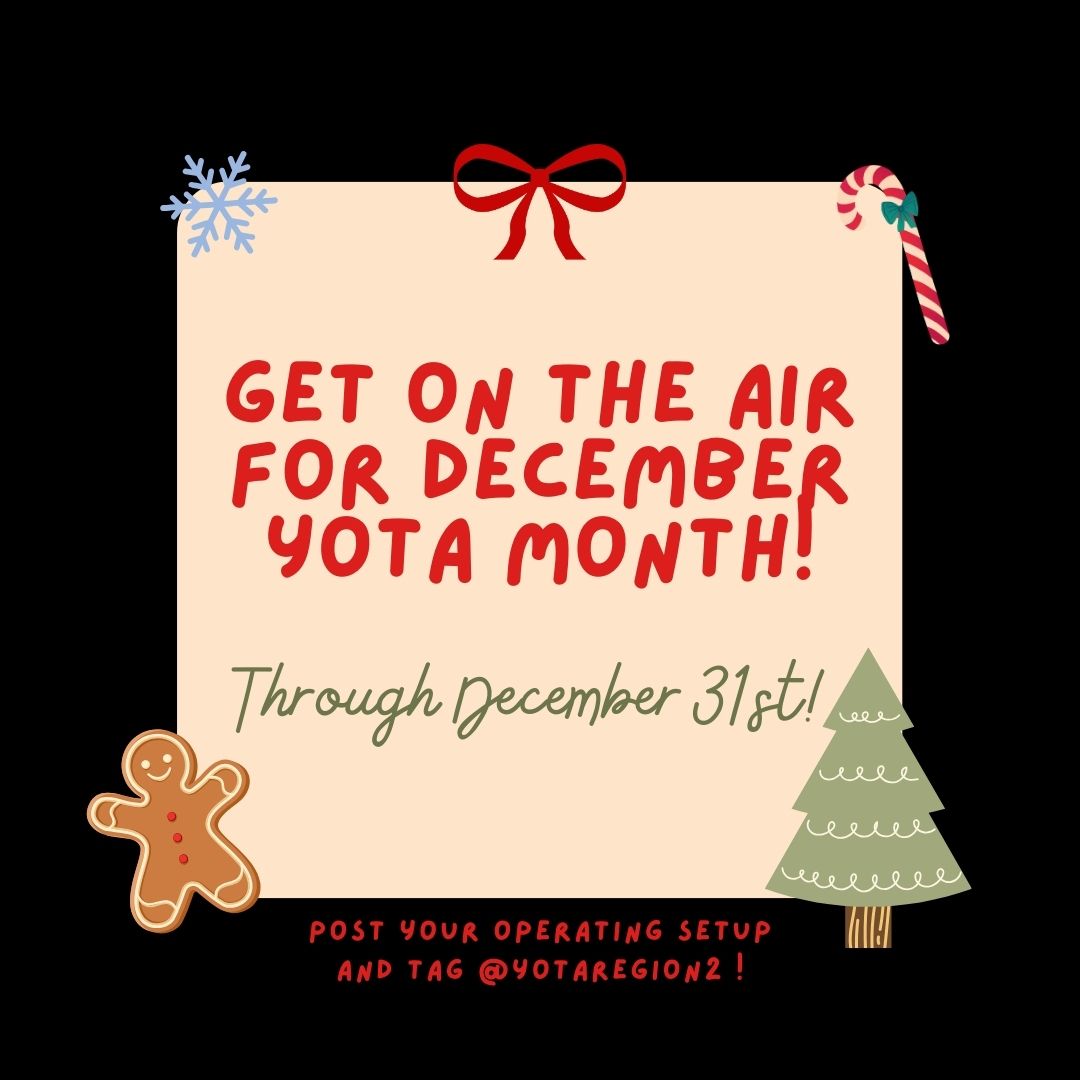 December YOTA month is already halfway complete- don't forget to sign up to operate for a shift or two and get on the air!
