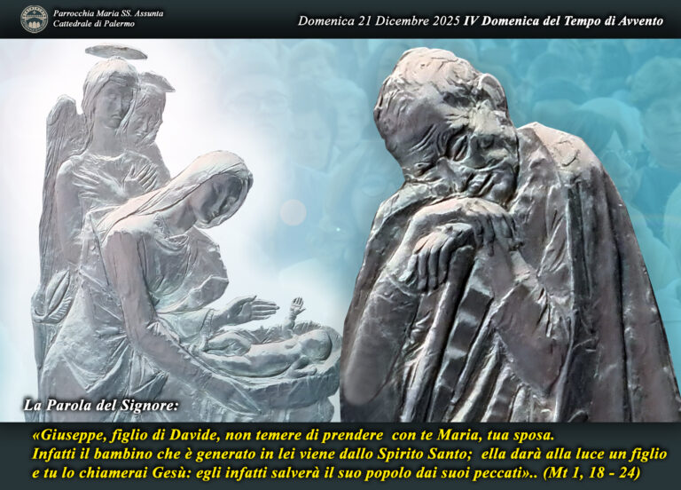 🕯️ IV Domenica di Avvento – 21 dicembre 2025
Nel silenzio del sogno, Giuseppe si fida e accoglie il progetto di Dio. Anche a noi il Signore dice: non temere. Dio è con noi, sempre.
cattedrale.palermo.it/#Liturgia
#Avvento #VangeloDelGiorno #Giuseppe #Emmanuele #DioConNoi #Chiesa #Fiducia