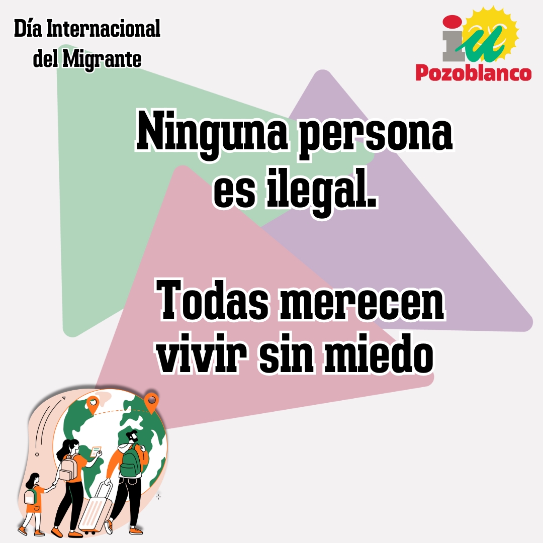 🧳 Migrar es un acto de esperanza, nunca un delito. Exigimos más protección, más acogida y más humanidad, frente al odio y las fronteras que excluyen.
🌍 Ninguna persona es ilegal. Todas merecen vivir sin miedo.