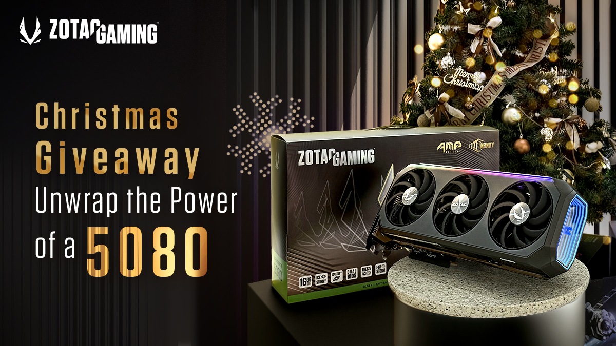 ZOTACFrance's tweet photo. 🎄 N'oubliez pas de tenter votre chance pour gagner une de nos cartes les plus ultimes : la #ZOTACGAMING GeForce RTX 5080 AMP Extreme INFINITY 🎁
1⃣ Taguez 3 amis 
2⃣ Commentez ce que vous feriez à Noël avec la 5080 👉https://t.co/TwOIHGYUoW 
#Concours #RTX5080🚀 https://t.co/wgLGuj5tll