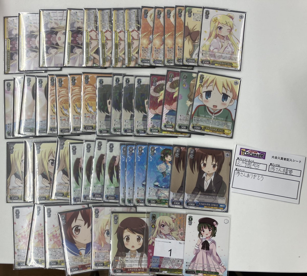 大会報告‼️ #ヴァイスシュヴァルツ CXチャレンジ きんいろモザイク ご