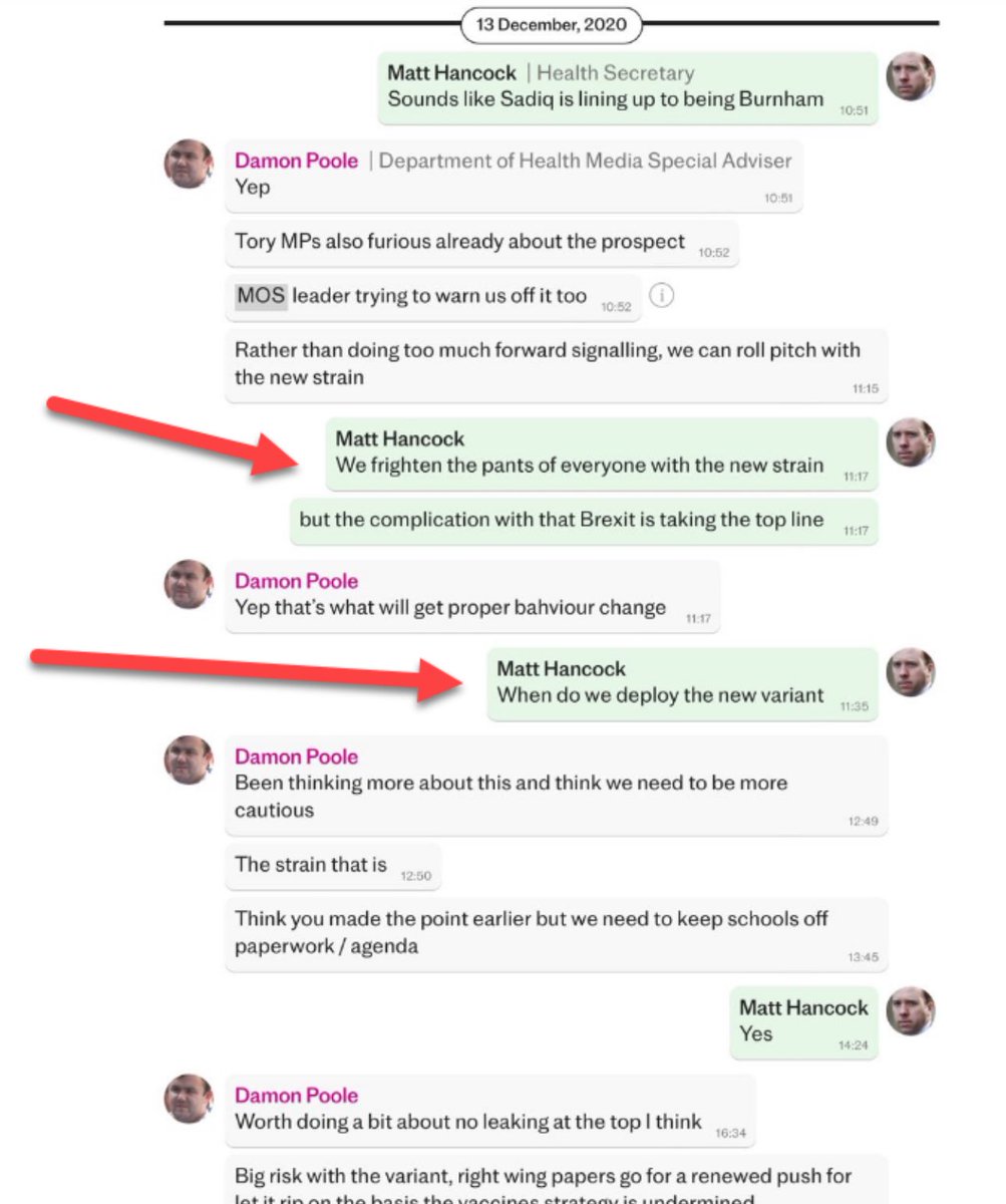 BGatesIsaPyscho's tweet image. 🇬🇧 “When do we deploy the new variant?”

This was an actual leaked message from at the time health secretary Matt Hancock - during Covid.

All the people that said “follow the science” - well this ‘the science’ - and they literally made it up as they went along…..