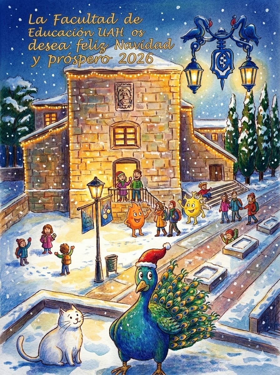Os queremos desear unas felices fiestas y que 2026 traiga muchos éxitos compartidos (Christmas ganador I Concurso <a href="/FacEducacionUAH/">Fac. Educación UAH</a> compañera <a href="/vilar_la/">Lara Vilar</a>)