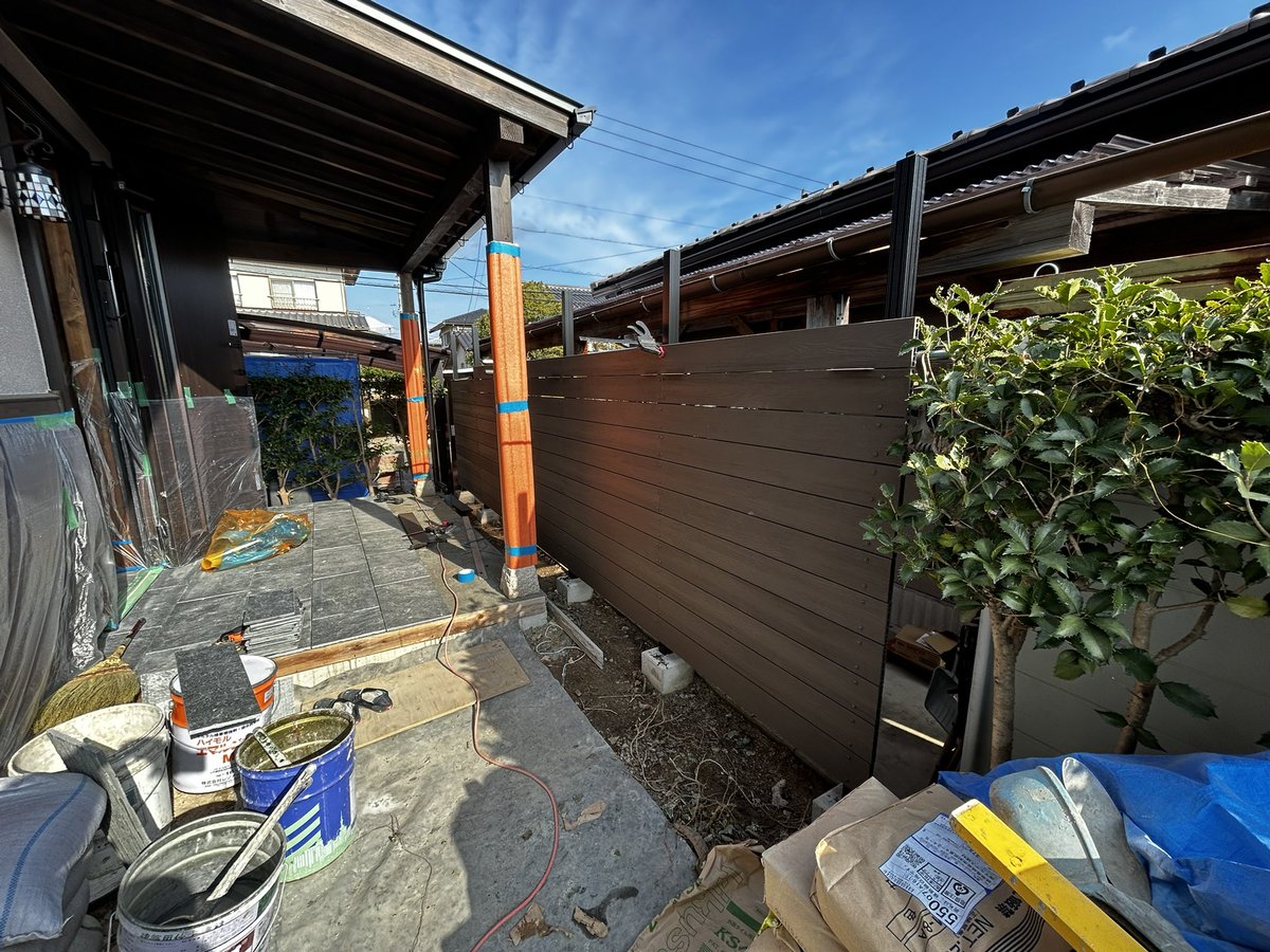 kuuwork's tweet image. 外構工事進んでます。