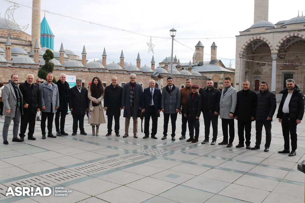 ASRİAD Genel Başkanımız Cemil Yıldız ve Genel Merkez Yönetim Kurulu Üyelerimiz, Konya Şube Başkanımız Abdullah Karabağ, Kocaeli Şube Başkan Vekilimiz Özlem Kozanoğlu ile her iki şubemizin Yönetim Kurulu Üyeleri, Mevlâna’nın 752. Vuslat yıldönümü vesilesiyle düzenlenen Şeb-i Arus