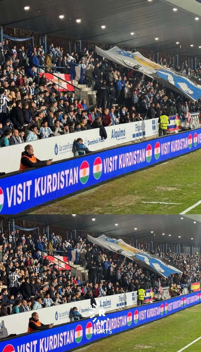 The #KurdistanFlag was displayed on the banners in Spanish stadiums.
On Tuesday, the flag of Kurdistan was displayed during the match between Guadalajara &amp; #Barcelona.
On Wednesday, the flag of Kurdistan was displayed during the match between Talavera &amp; #RealMadrid.