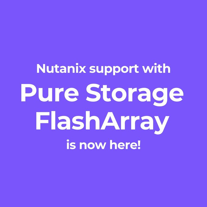 Nutanix、<a href="/PureStorage/">Everpuredata</a> FlashArrayのサポートを提供開始！
高いパフォーマンス、運用のシンプルさ、そしてレジリエンスを追求して構築されたこの共同ソリューションは、組織が業務を効率化し、セキュリティを強化し、レガシーな仮想化技術への依存を減らすことを支援します。
ntnx.com/3L9YPi5