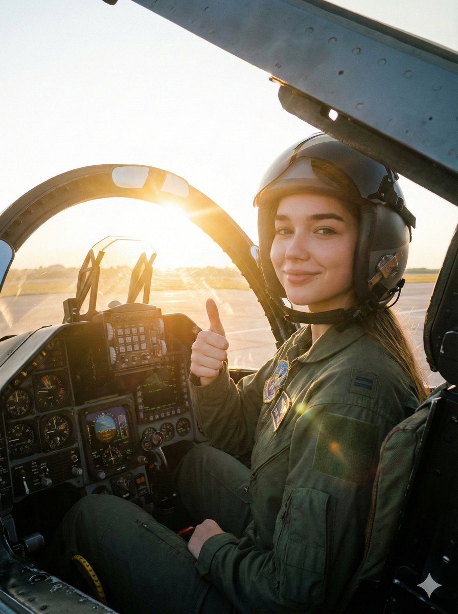 Lovart prompt result: How I Captured a Cinematic Fighter Pilot Portrait at Sunset