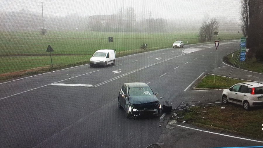Incidente stradale a Carpi, Polizia Locale al lavoro all'incrocio SS 413