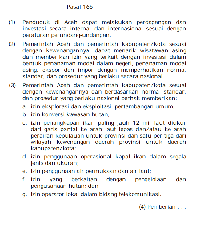 rayestu's tweet image. Menarik, jadi baca2 jg. Berarti Aceh boleh ngelola investasi asing sendiri gak lewat BKPM gitu ya. Ada masalah apa implementasinya ya, realisasinya masih sangat kecil