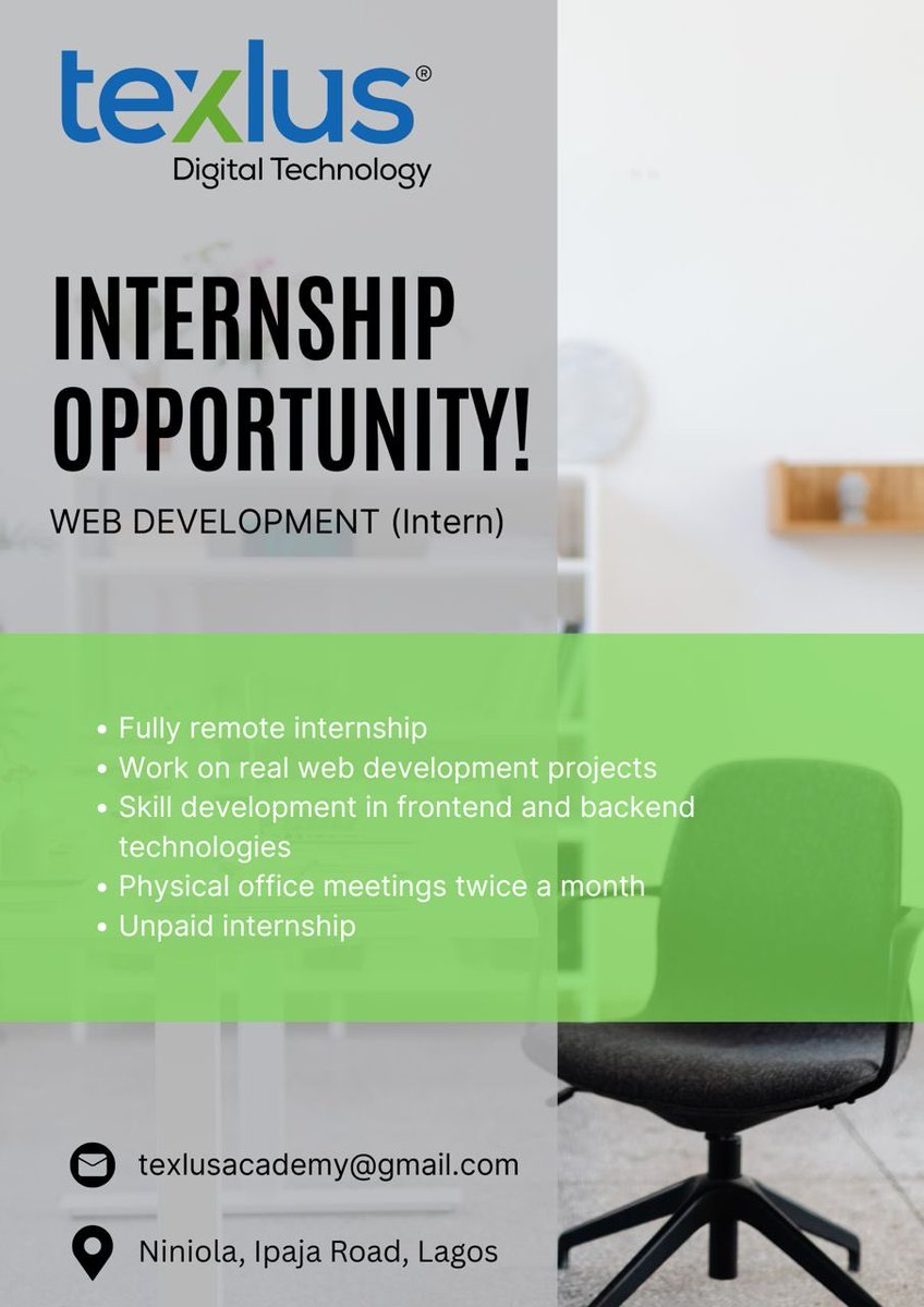texlus's tweet photo. Texlus is Hiring!!!

If you are interested in starting your internship from the comfort of your home in 2026 then give this a shot. We will be waiting for your applications…

#tech https://t.co/g5smNQQodc