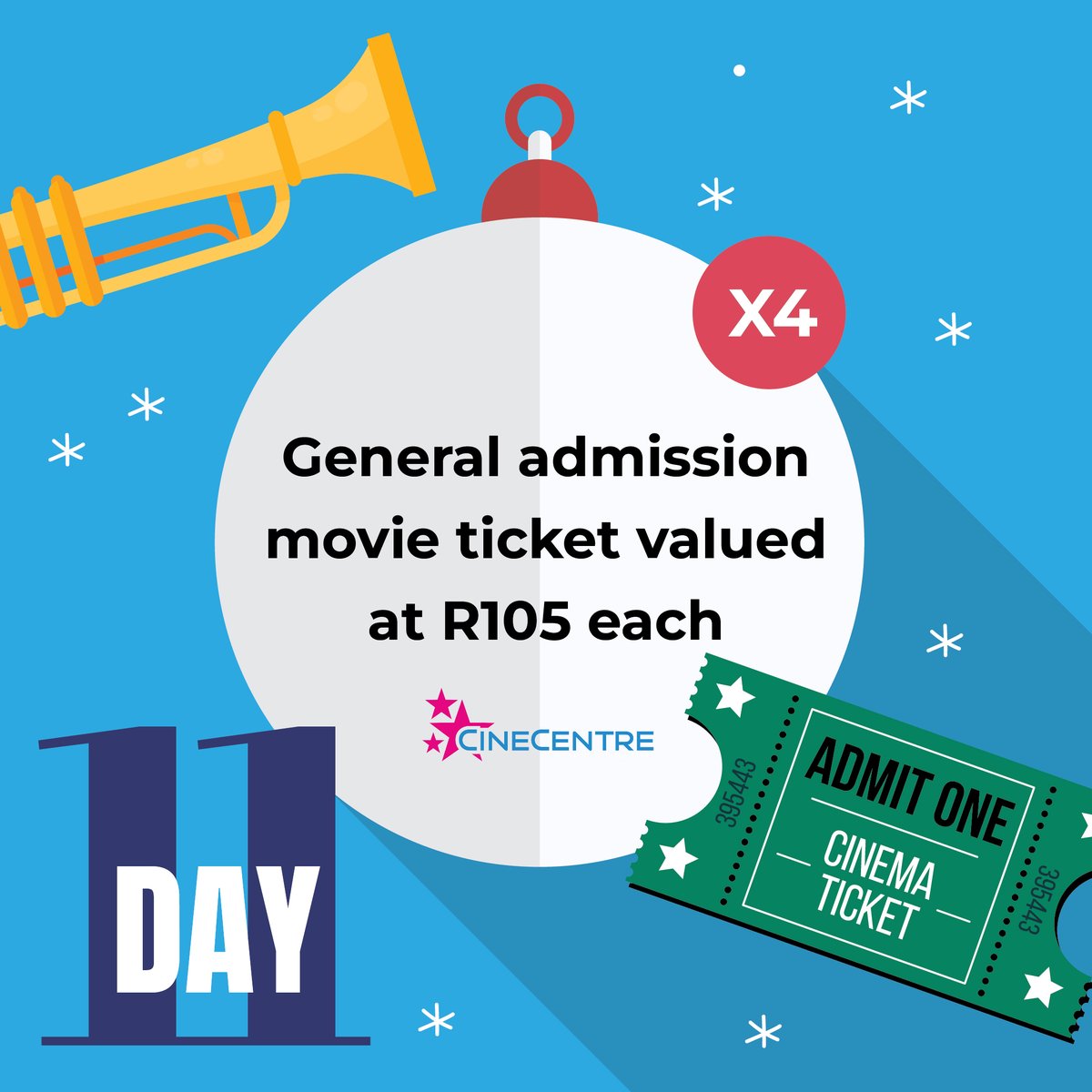🎁 Day 11 of #12DaysOfGiveaways at Killarney Mall! 🎬

Win 4 CineCentre tickets — grab your friends &amp; enjoy a festive movie!

✅ Follow us
❤️ Like this post
💬 Comment your movie + crew
📲 Share to your story
1 DAY ONLY! Tomorrow’s giveaway is DOUBLE the fun! 🎄