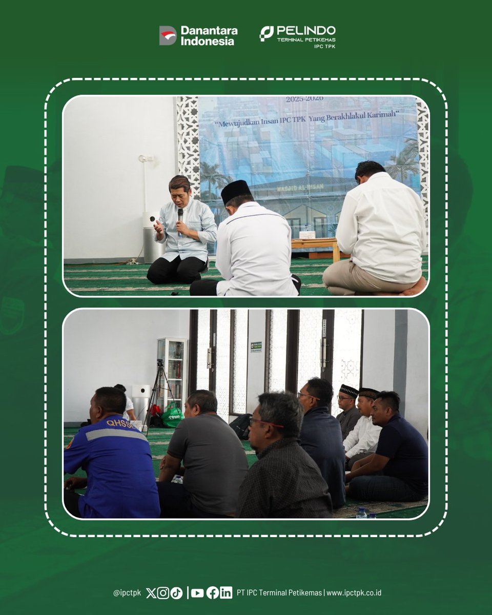 Assalamualaikum #ContainerLovers

IPC TPK terus menyelenggarakan Kajian Nafsiah Bulanan. Kali ini Kajian Nafsiah yang ketiga yang diselenggarakan oleh PPDI IPC TPK.
#pelindo #pelindoterminalpetikemas #sptpgroup #pelindogroup