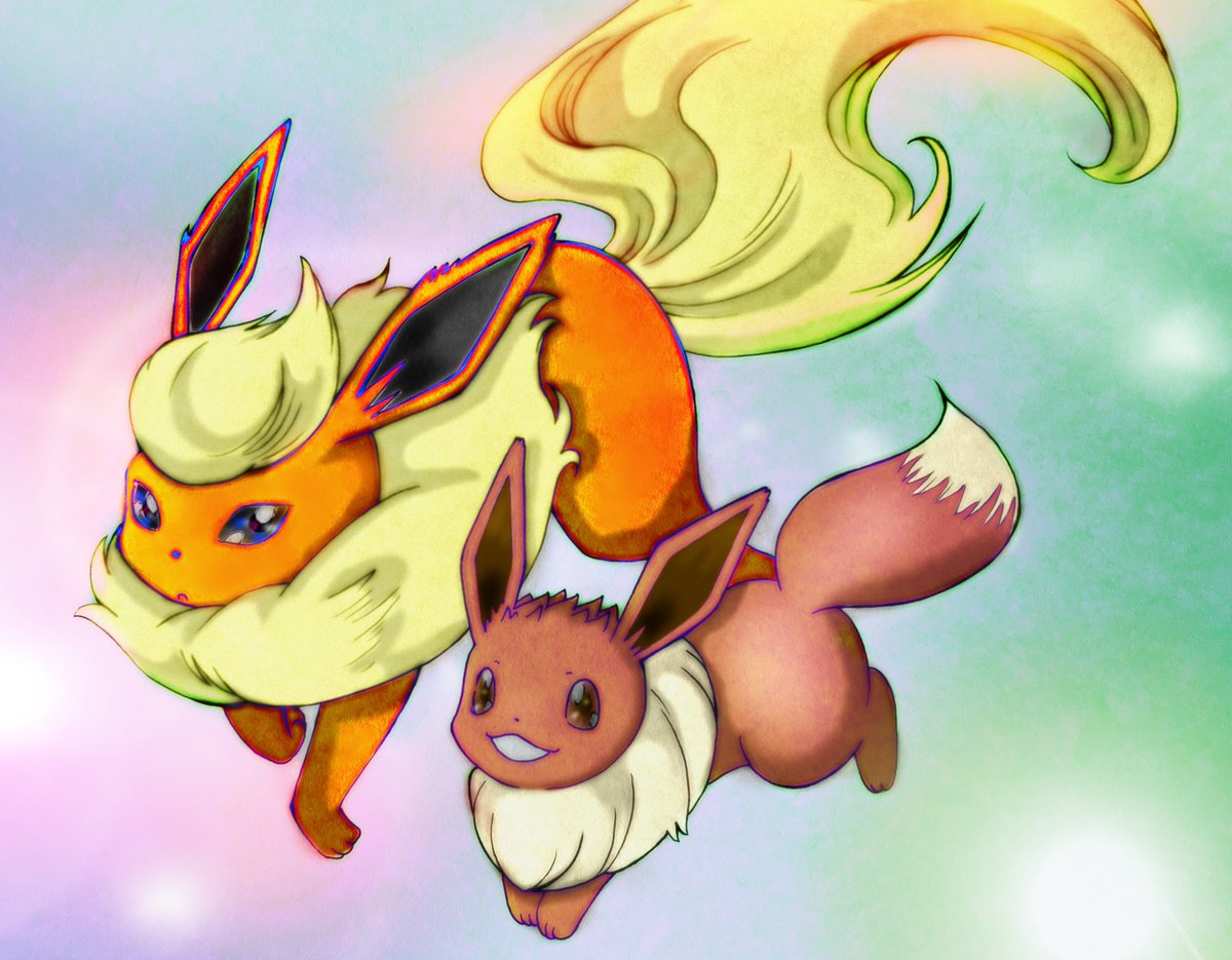 あったか〜いほわほわのイーブイとブースター✨✨