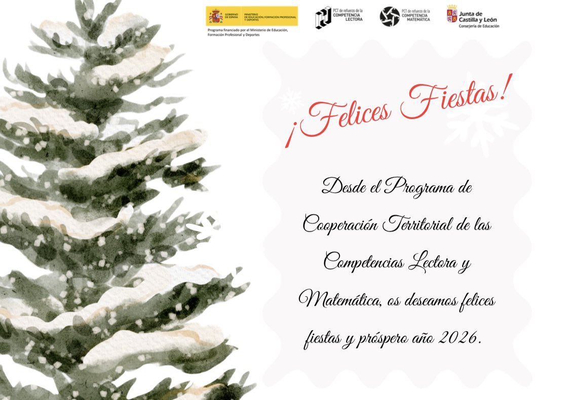 PCT_Lectura_CyL's tweet photo. Los miembros del #PCTLecturaCyL y #PCTMatesCyL os deseamos Felices Fiestas https://t.co/TF5pA8e8gI