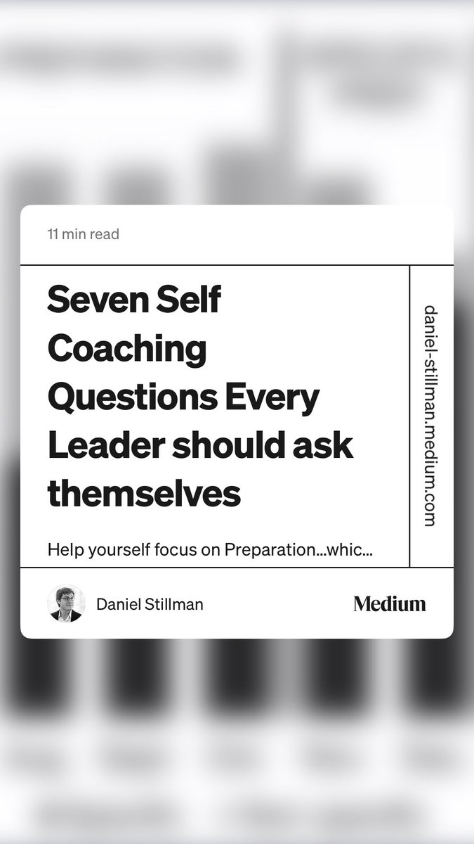 HWillert's tweet image. Seven #SelfCoaching Questions Every #Leader should ask themselves by Daniel Stillman daniel-stillman.medium.com/seven-self-coa…