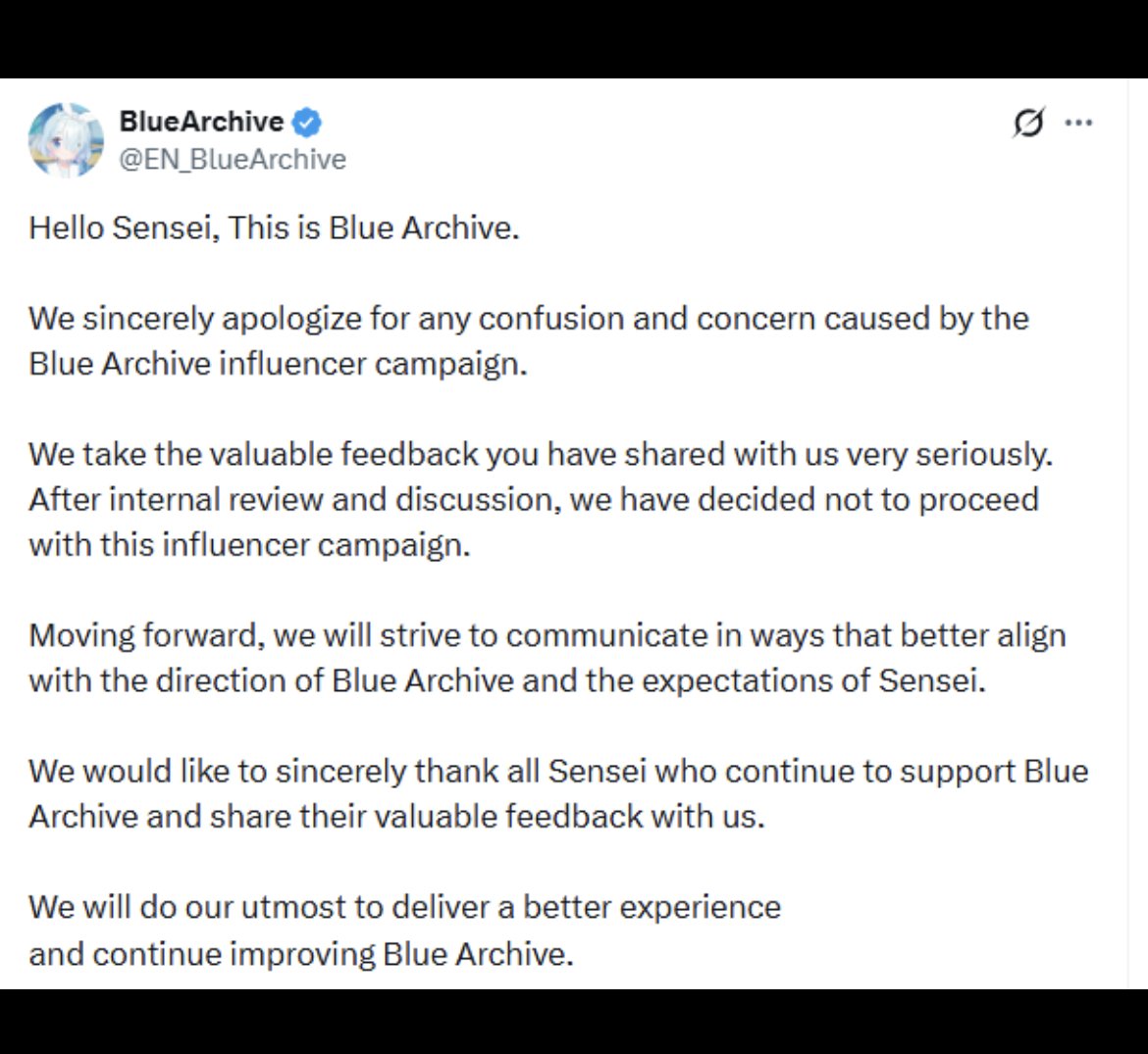 Pirat_Nation's tweet photo. Blue Archive cancels sponsored streams after fans complain about streamer selection https://t.co/BYVfuS0BP5