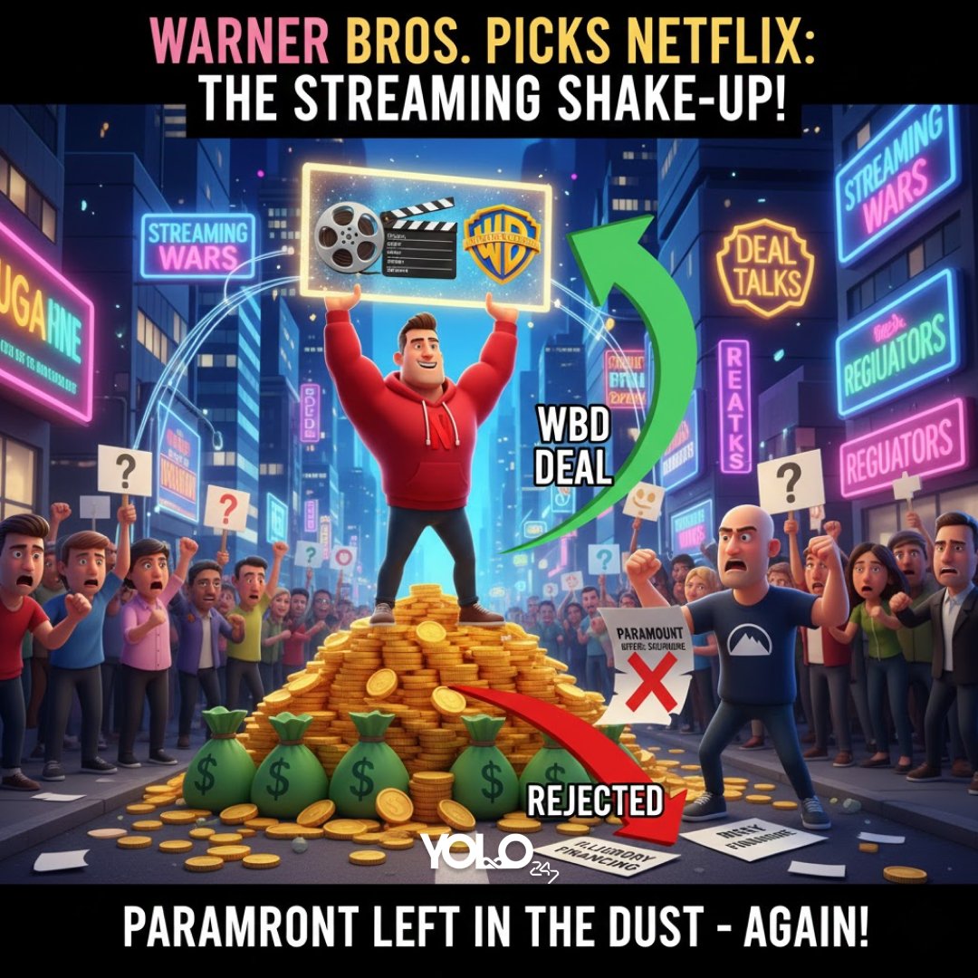 Yolo247_io's tweet photo. Warner Bros. has picked Netflix over Paramount, again. The streaming race keeps shifting, and the power plays are far from over. Who adapts next?
Stay tuned ๐ https://t.co/zl7U7GK1KC
#Netflix #ExplodingDucks #IceFishing https://t.co/n5pVolgYUC