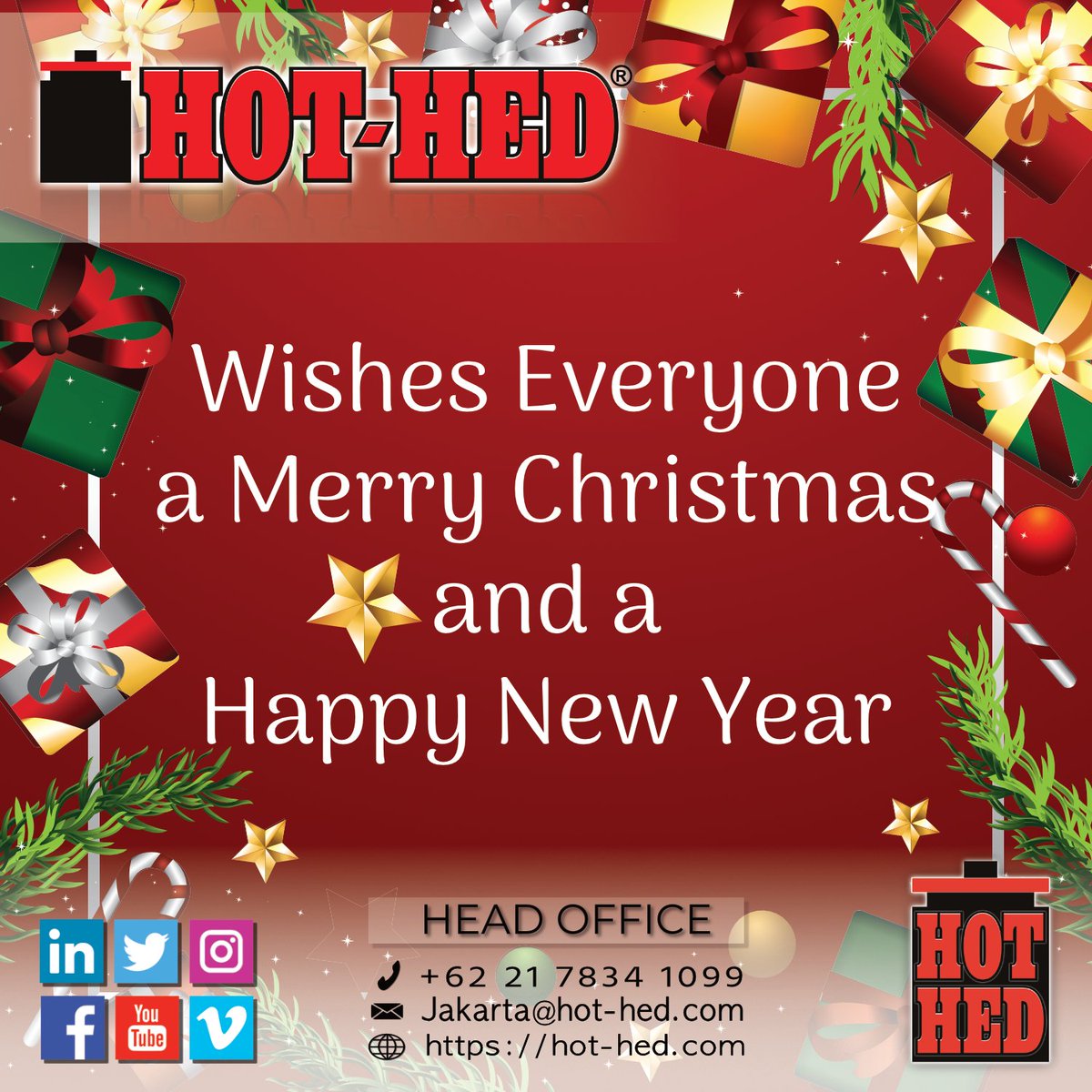 HotHedIntl's tweet photo. Hot-hed® International Wishes Everyone a Merry Christmas &amp; a Happy New Year.

HOT-HED® INTERNATIONAL HEAD OFFICE
☎️ +62 21 7834 1099
📲 +62 811 984 3676
📩 Jakarta@hot-hed.com
🌐 https://t.co/B7hzlP9Fub

Find us on @riggertalk https://t.co/f69U9OFjgl

#MerryChristmas #HotHedIntl https://t.co/OygBsHKhjh