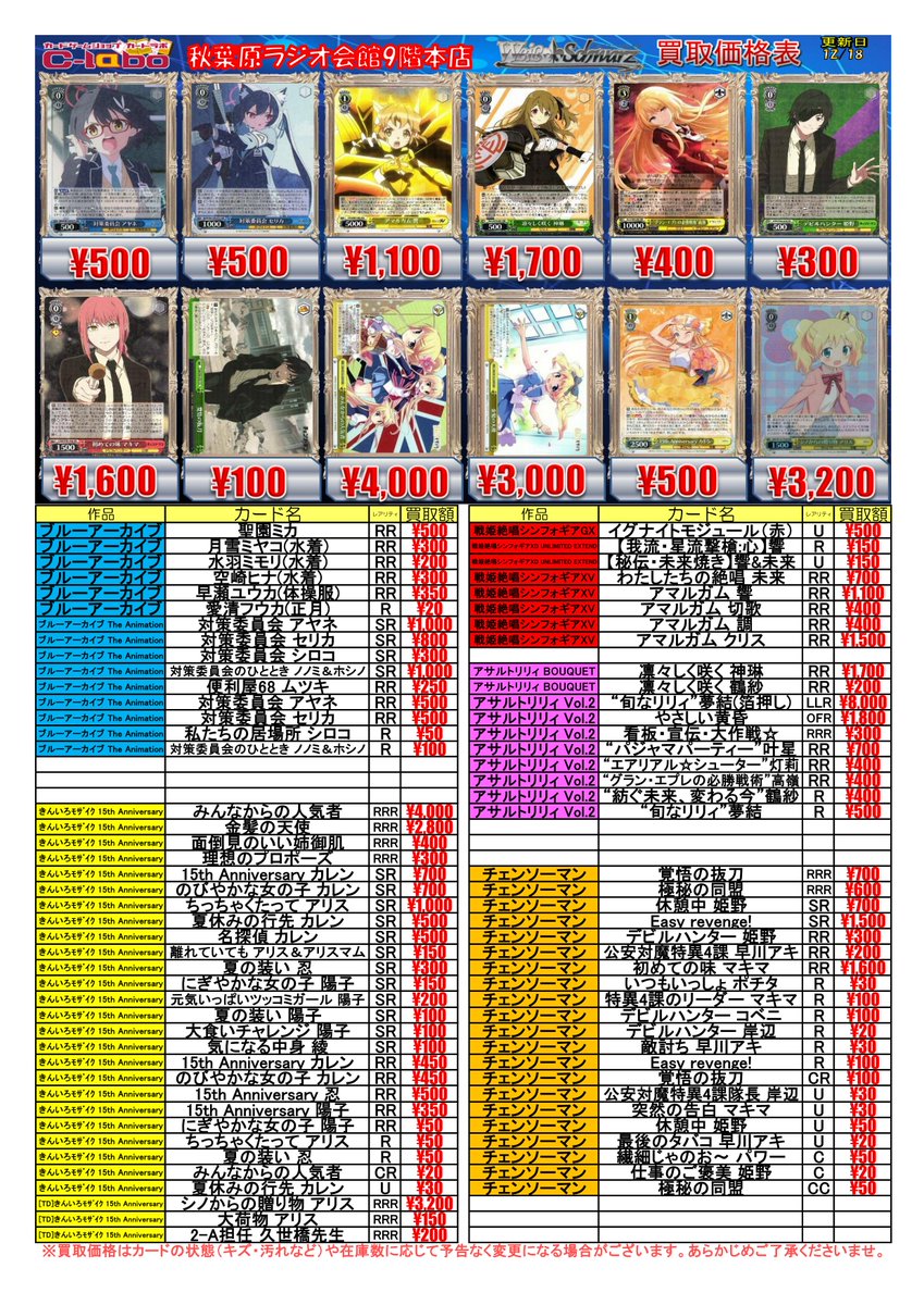 ◇ #ヴァイスシュヴァルツ 買取情報◇ 引き金に指を掛けたのは 狂三 SR ◇ #ヴァイスシュヴァルツ 買取情報◇ 引き金に指を掛けたのは 狂三 SR