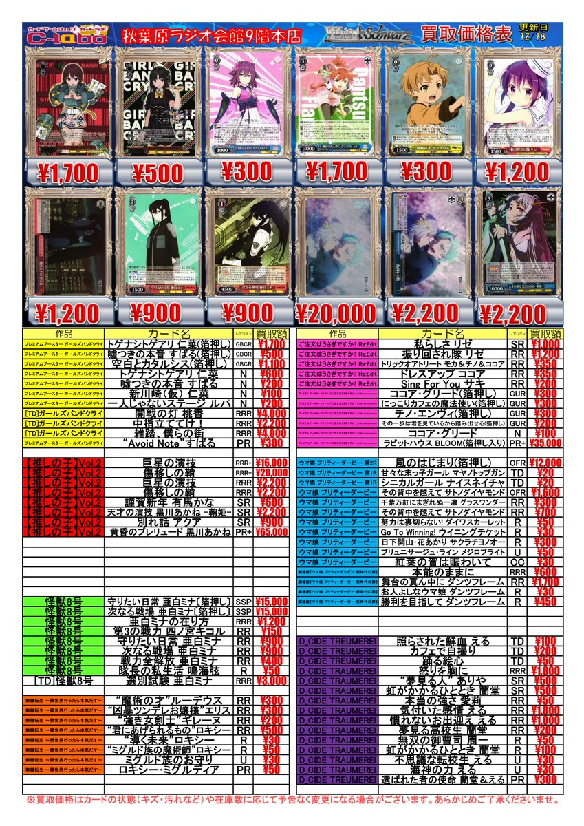 ◇ #ヴァイスシュヴァルツ 買取情報◇ 引き金に指を掛けたのは 狂三 SR