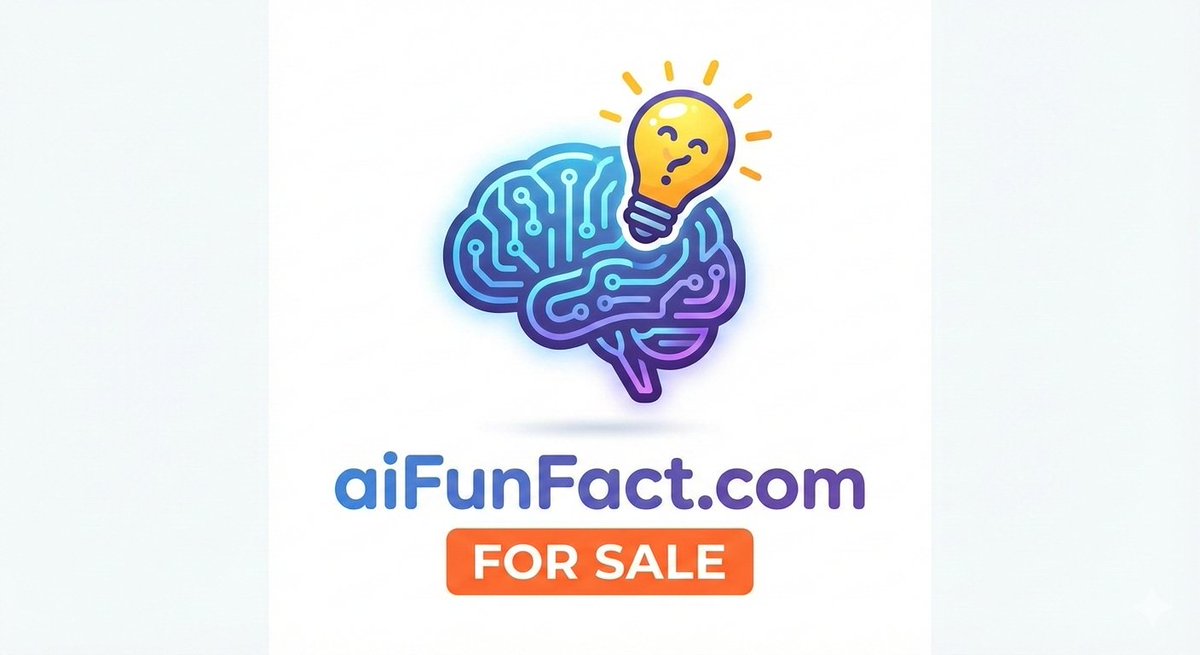 NamesThatWin's tweet image. The domain aiFunFact.com is available For Purchase, contact me or visit the domain for acquisition.
#artificialintelligence #aiboom #ai #aifans #domainnameforsale #digitalAsset #aidirectory  #FunFact
#NamesThatWin