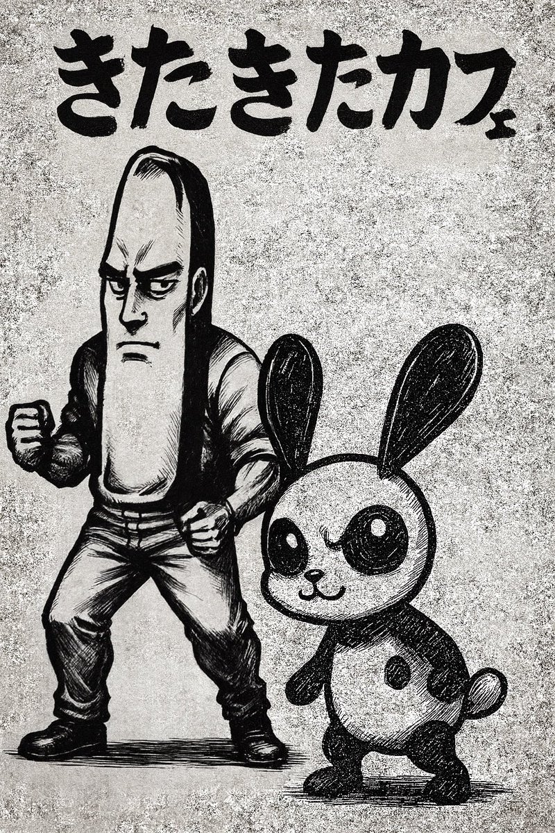 画伯の絵 今回話題にしたなお画伯のイラスト(左)とAI加工イラスト(右)です