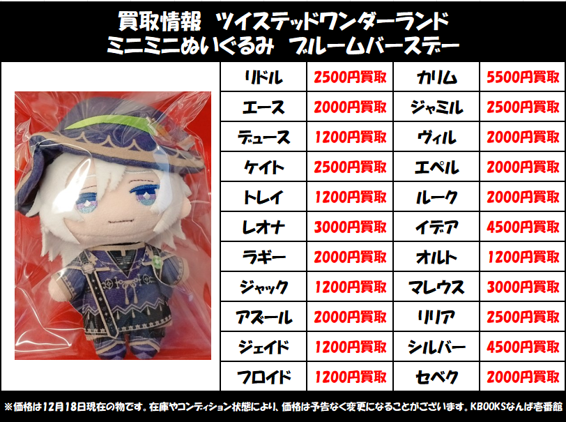 ツイステ ミニミニぬいぐるみ ブルームバースデー エース デュース ディズニー ツイステッドワンダーランド』 ミニミニぬいぐるみ